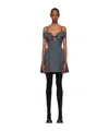 Shushu-tong Gray Curved Minidress In Black