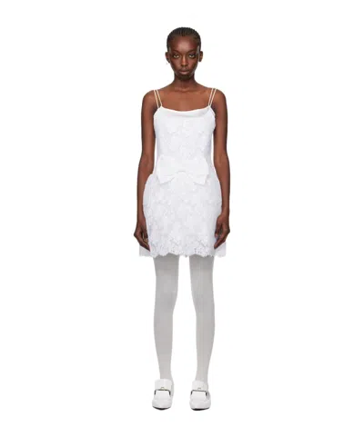 Shushu-tong Suspender Dress In White
