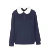Shushu-tong Doll Collar Embroidered Sweatshirt In Blue