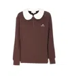 Shushu-tong Logo-embroidery Zip-collar Sweatshirt In Brown