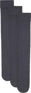 Shushu-tong Three-pack Gray Knitted Mid-calf Socks In Gr100 Grey