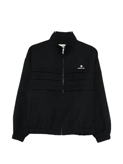 Shushu-tong Navy Tucked Seam Oversized Track Jacket In Black