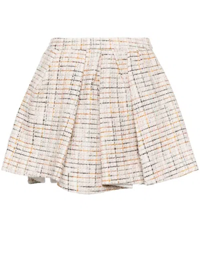 Shushu-tong Tweed Mini Skirt In Neutrals