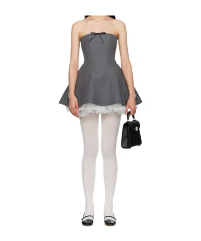 Shushu-tong Twill Mini Skirt In Gray