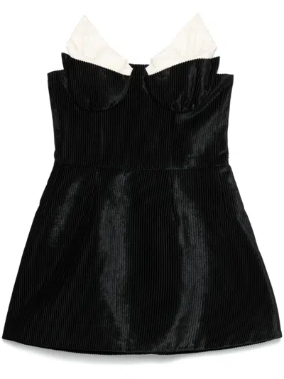 Shushu-tong Velvet Mini Dress In Schwarz