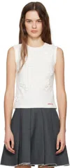 Shushu-tong Stereo Rose Embellished Sleeveless T-shirt In Wh100 White
