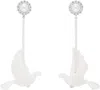 Shushu-tong White & Silver Yvmin Edition Ceramic Pigeon Pearl Tassel Earrings In White
