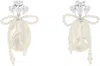 Shushu-tong White & Silver Yvmin Edition Pearl Bow Shell Earrings In White
