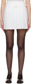 Shushu-tong White Belt-embellished Pleated Miniskirt In Wh100 White