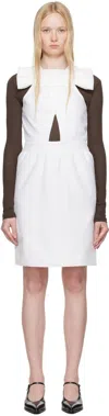 Shushu-tong White Bow Decorated Cutout Minidress In Wh100 White