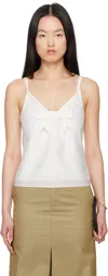 Shushu-tong White Bow Tie Sling Top In Wh100 White