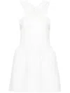 SHUSHU-TONG WHITE CLOQUÉ-EFFECT MINI DRESS