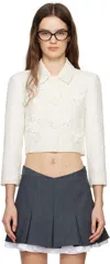 Shushu-tong White Pointed Collar Short Jacket In Wh100 White
