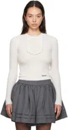 Shushu-tong White Round-neck Sweater In Wh100 White