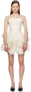 Shushu-tong White Ruffled Minidress In Wh100 White