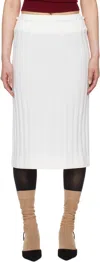 Shushu-tong White Waist Lace Midi Skirt In Wh100 White