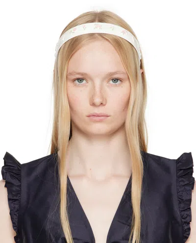 Shushu-tong White Yvmin Edition Hand-painted Floral Headband