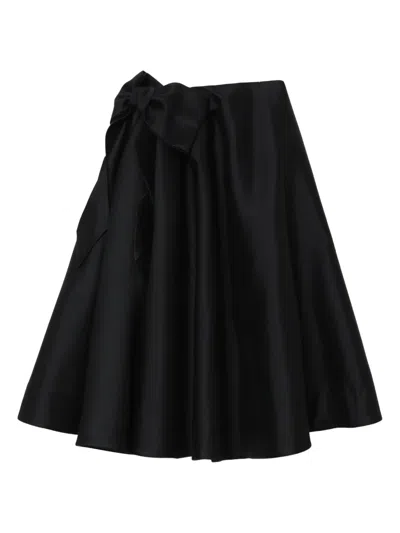 Shushu-tong Wool-silk Full Skirt In Black