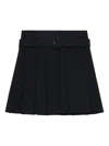 Shushu-tong Navy A-line Pleated Midi Skirt In Blue