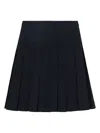 Shushu-tong Navy A-line Pleated Midi Skirt In Blue