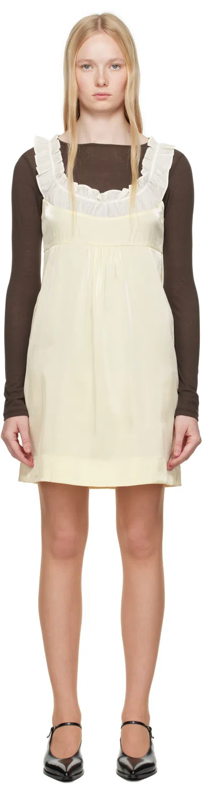 Shushu-tong Yellow Patchwork Sling Minidress In Fy100 Faint Yellow