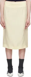 Shushu-tong Yellow Waist Lace Midi Skirt In Fy100 Faint Yellow