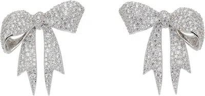 Shushu-tong Yvmin Edition Diamond Bowknot Earrings In Silver