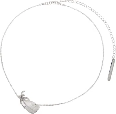Shushu-tong Yvmin Edition Metal Curly Feather Thin Necklace In Silver