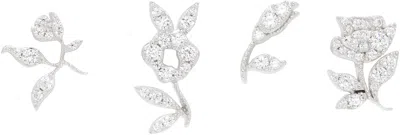 Shushu-tong Yvmin Edition Zircon Floral Gemstone Earring Set In Gray