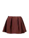 Shushu Tucked Short Skirt In Brown
