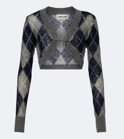 Shushu-tong Argyle Wool And Mohair-blend Cardigan In Gray