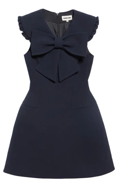 Shushu-tong Shushu/tong Big Bow Wool Minidress In Blue