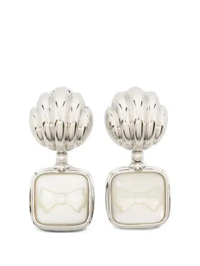Shushu-tong Bow Detail Earrings In Metallic
