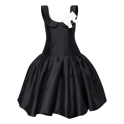 Shushu-tong Bow-detail Pleated Dress In Animal Print
