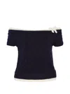 BOW-DETAIL CABLE-KNIT SWEATER