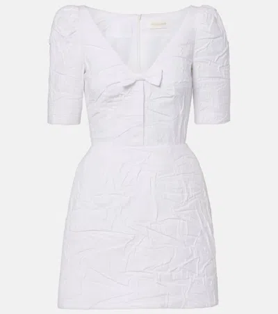 Shushu-tong Bow-detail Cotton-blend Minidress In White