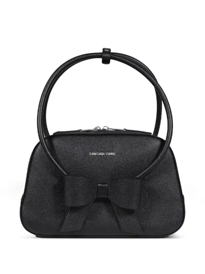 Shushu-tong Bow-detail Leather Tote Bag In Black