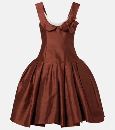 Shushu-tong Bow-detail Mini Dress In Brown