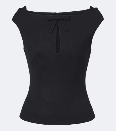 Shushu-tong Bow-detail Off-shoulder Top In Black