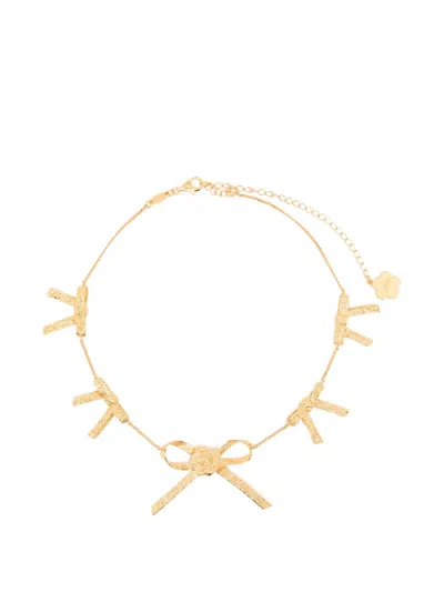 Shushu-tong Bow-detail Rose Necklace In Gold