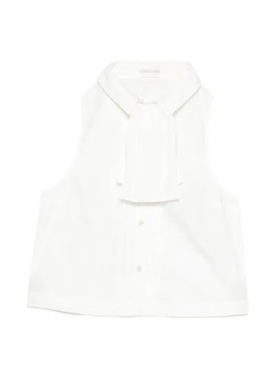 Shushu-tong Bow-detail Sleeveless Blouse In White