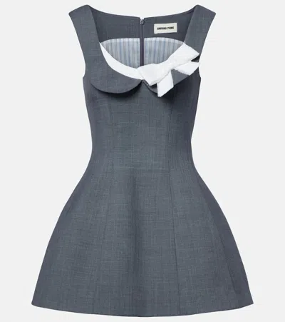 Shushu-tong Bow-detail Twill Minidress In Blue
