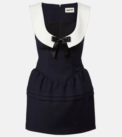 Shushu-tong Bow-detail Wool Minidress In Black