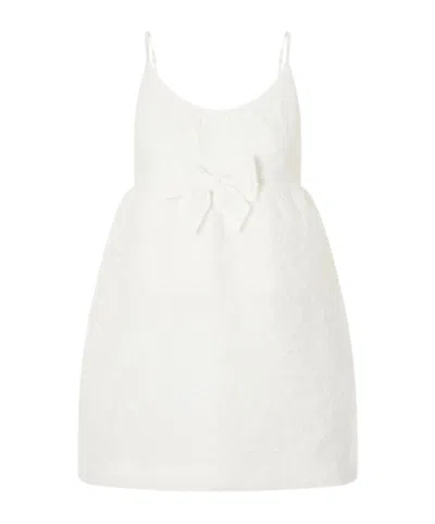 Shushu-tong Bow-detailed Taffeta Mini Dress In Neutral
