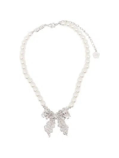 Shushu-tong Bow-pendant Necklace In Metallic