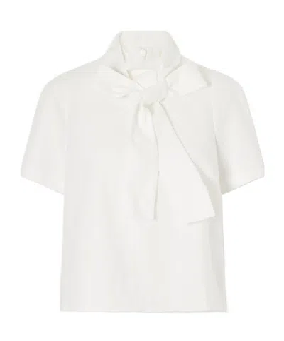 Shushu-tong Bow-tie Short-sleeved Shirt In White