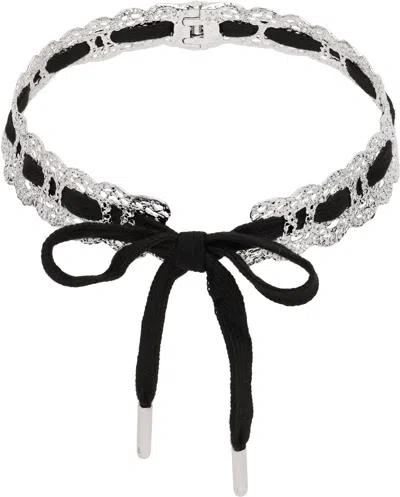 Shushu-tong Braided Lace Choker In Black