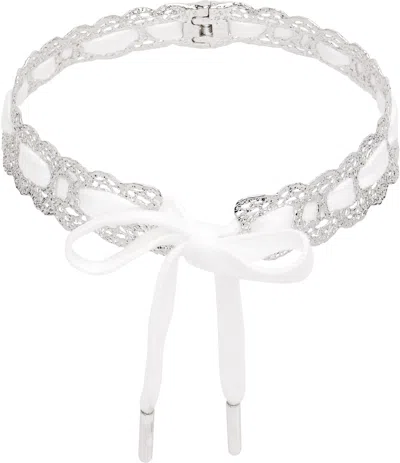 Shushu-tong Braided Lace Choker In White