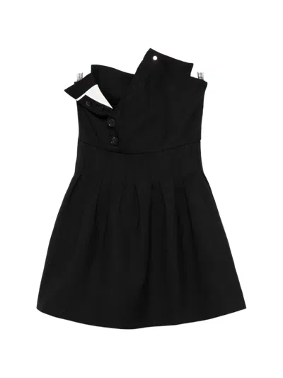 Shushu-tong Button-detail Mini Dress In Black