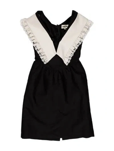 Pre-owned Shushu-tong Colorblock Pattern Knee-length Dress In Black